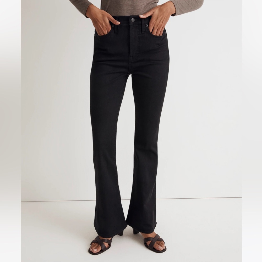 Madewell Skinny Flare Jeans in Black Frost Wash 28